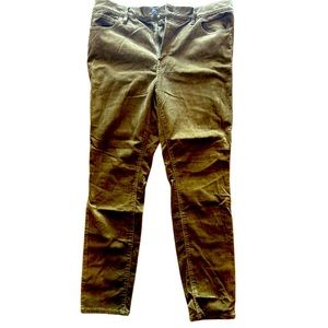 Loft Petite Olive Green Skinny Corduroy Pants